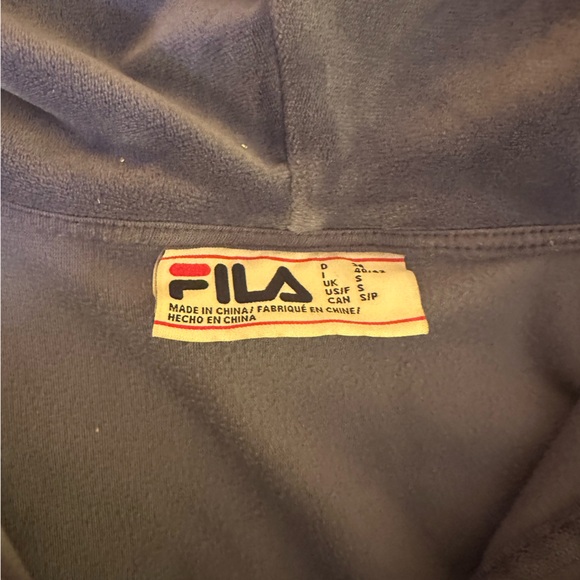 Fila Women's Blue Zip-Up Hoodie with Black Logo - Picture 2 of 3